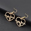 coadipress Hollowing Geometric Peach Heart Heartbeat Love Earrings for Women