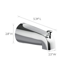 Design House 522912 Slip-On Pull-Up Wall Mount Tub Diverter Spout, Polished Chrome