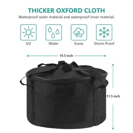 Carry Bag and Cover for Outland Firebowl 893 Deluxe Outdoor Portable Propane Gas Fire Pit, Fit for Outland Firebowl 823 870, 19 Inch Dia, Water-Resistant