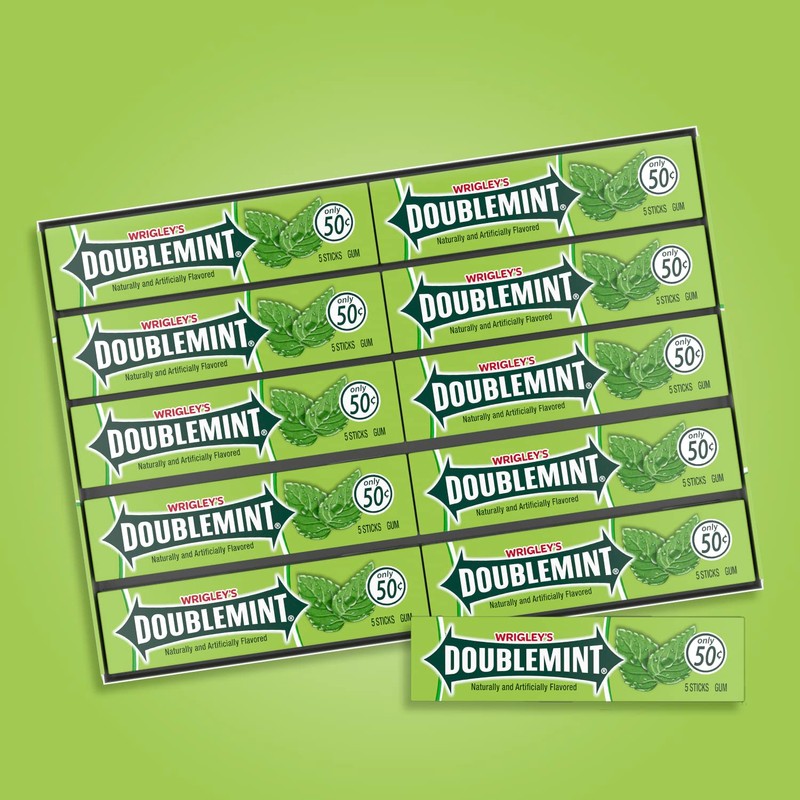 WRIGLEY'S DOUBLEMINT Chewing Gum Bulk Pack, 5 Stick (Pack of