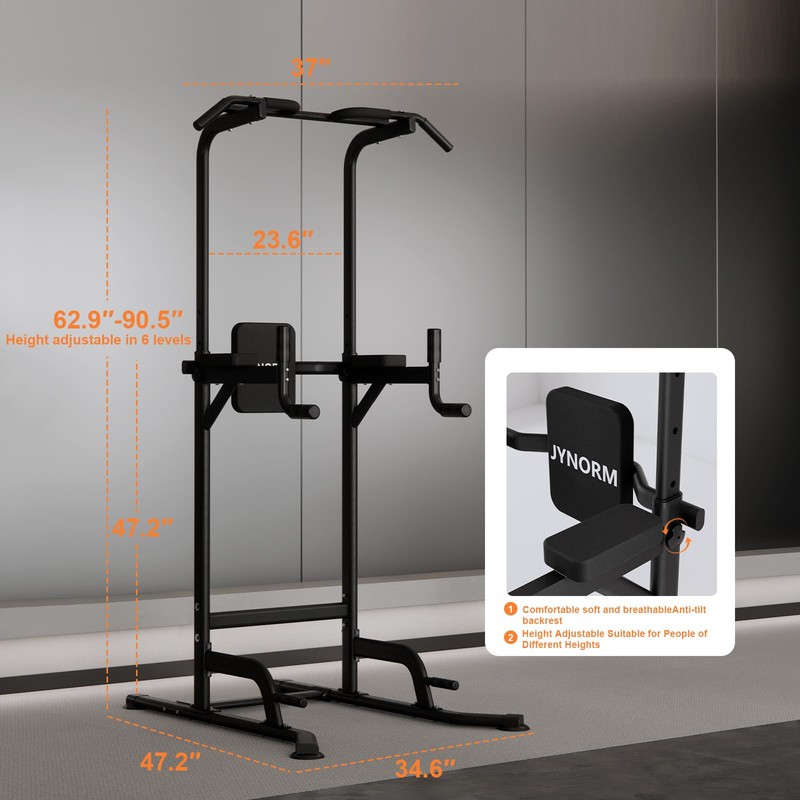 Power Tower Pull Up Bar Station Adjustable Height Pull Up