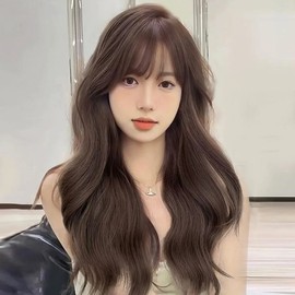 Brown long hair full wig natural wave long hair full wig (WFLOSM6) / 브라운 긴머리 통가발 내추럴 웨이브 긴머리통가발 (WFLOSM6)