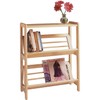 Winsome Mission Beech Wood 4-Tier Bookshelf with Slanted Shelf, Natural