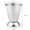 Stainless Steel Measuring Cup Cocktail Jigger 70.9 g, 75 ml,
