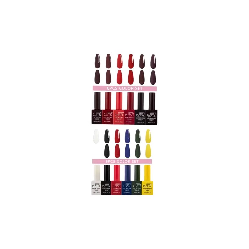 10 Gamas Gel Semipermanente Jr 6pz De 15 Ml Cuadrada