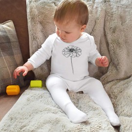 Azeeda 3-6 Month 'Marigold Glory Flower ' Baby Romper Jumpsuit/Sleep Suit (SS00090505) White