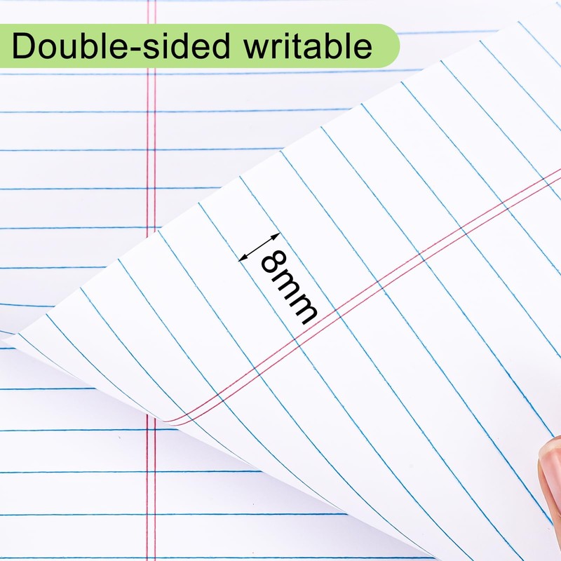 Yoosso Lined Paper A4 Pad, 4 Pack, 30 Sheets Each,