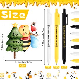 Watersay 30 Sets Class Valentines Day Gifts Student Gifts from Teacher Bee Ballpoint Pens Bee School Cards First Day of School Gifts for Students Classroom Gifts Spelling Bee Prizes (Xmas Tree)