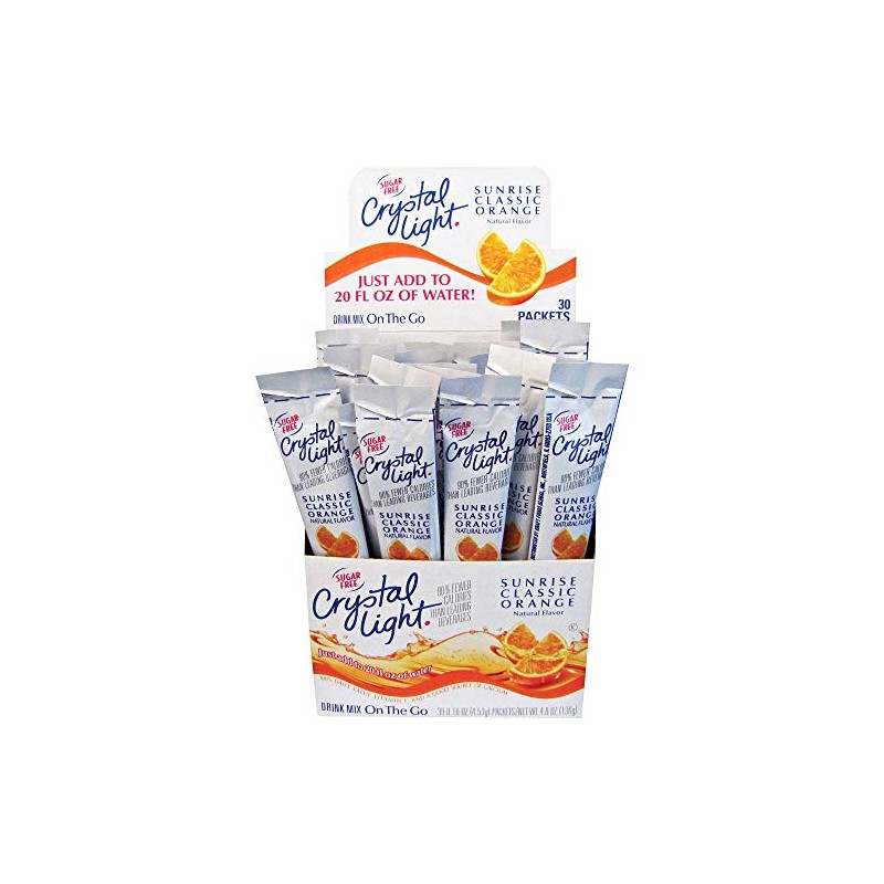 Crystal Light On the Go, Sunrise Orange, .16oz Packets, 30/Box