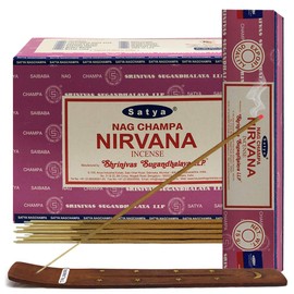 Nirvana Incense Sticks and Incense Stick Holder Bundle Insence Satya Incense