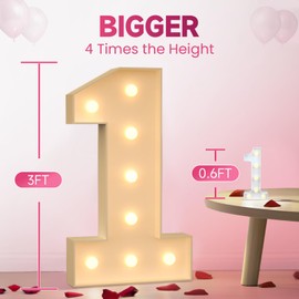 Light up Numbers 50, 3FT Giant Marquee Numbers for 50 Birthday Decoration, Large Light Up 50 for Anniversary Party Decor Birthday Sign, Pre-Cut Foamboad Mosaic DIY