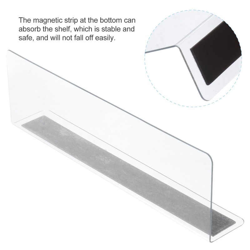 ULTECHNOVO 6Pcs Clear Shelf Divider Baffle, Closet Plastic Separator Shelf