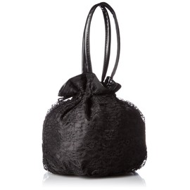 Hydrangea 5786-01 Black Formal Drawstring Sub Bag, Black