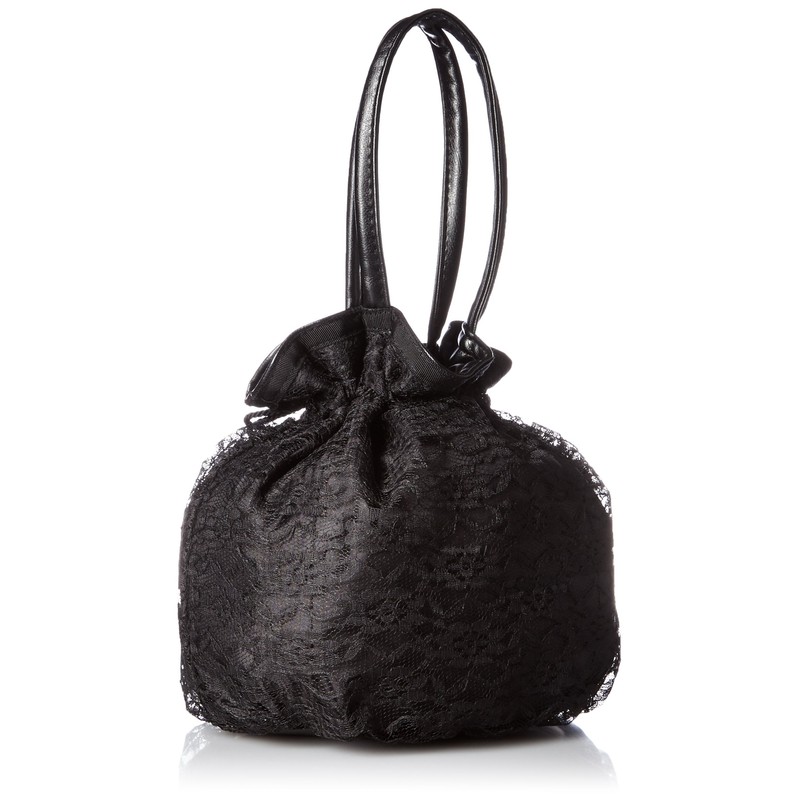 Hydrangea 5786-01 Black Formal Drawstring Sub Bag, Black