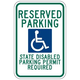 STOPSignsAndMore - Washington State Handicapped Reserved Parking Sign - 12x18 - Reflective | Rust Free Aluminum