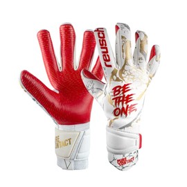 Reusch Pure Contact Gold X GluePrint Goalkeeper Gloves, White/Gold/Fiery Red, Size 7