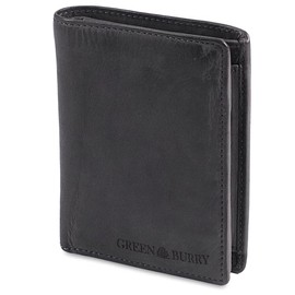 Greenburry Vintage Washed Leather Wallet 10 cm, Anthracite., One Size