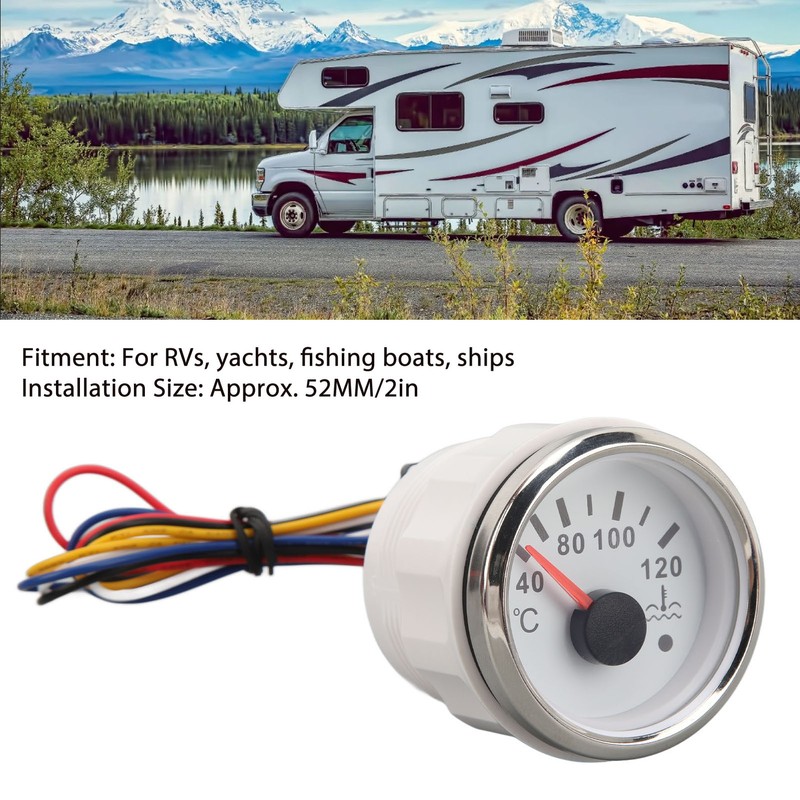 52MM Water Temperature Gauge 40 to 120°C DC9 to 32V