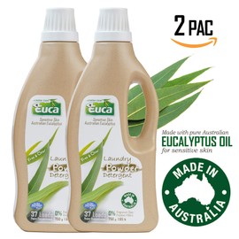 100% Australian Made - ECO-Friendly Eucalyptus Oil Laundry Powder Detergent, Super Concentrated, Hypoallergenic, No Synthetic Perfumes, 1.65 LB (Pack of 2)