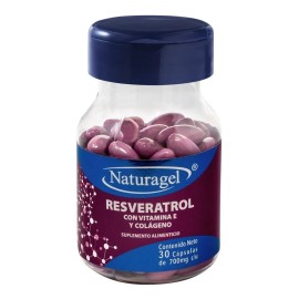 Resveratrol Con Vitamina E Y Colágeno 30 Cápsulas Naturagel Sabor Sin Sabor