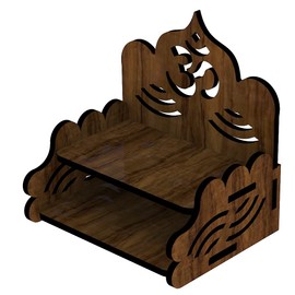 Generic Beautiful Small Wooden Mandir for Pooja Home Decoration Wall Beautiful Temple/Pooja mandir Enginereed Wood(64D) (20/8INCHES) (Brown)(DIY), OMMA277