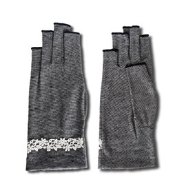 TRAX SHOP Women's UV Gloves, Short, Arm Cover, Fingerless, Fingerless, Fingerless, Lace, UV Protection, UV Protection, Summer, Cool Touch, Sweat Absorbent, Quick Drying, Black