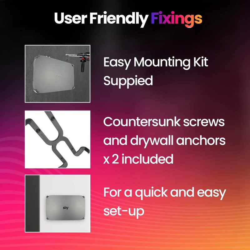 Sky Q Box Wall Mount Clip Bracket For 1TB &