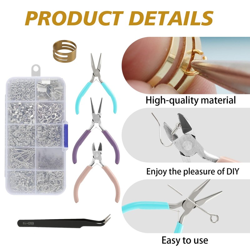 710 Pcs Jewellery Earring Making Kit with Jump Rings Pliers