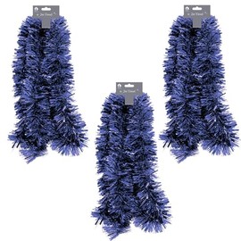 Widdle Gifts 6 Metre Chunky Tinsel Tree Room Christmas Decoration 3 Lengths 2 Metre Tree Decoration (Midnight Blue 3356)