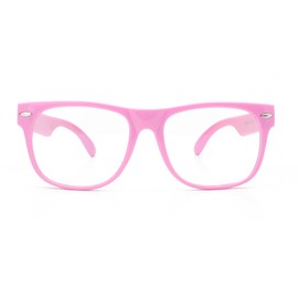 Classic Vintage Clear Lens Sunglasses Retro 80's Baby Pink Frame