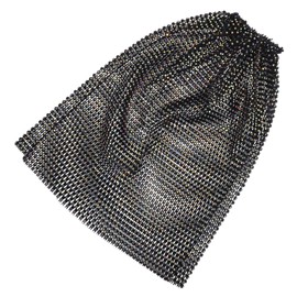 Baluue Rhinestone Mesh Head Scarf Stretchy Fishnet Headwrap with Glitter Crystal Accents for Women Rave Hair Accessories Party Hair Jewelry Nightclub Festival Headband