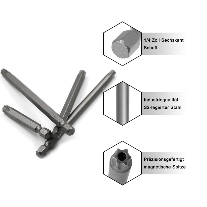 11-Piece Magnetic Torx Bit Set, 1/4 Inch Torx Screwdriver Bit