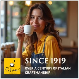 Filicori Zecchini Italian Espresso Beans – Medium Roast Arabica & Robusta Blend Italian Coffee Beans – Low Acidity, Slow Roasted Whole Bean Coffee, Rich Flavors – Delicato 340g