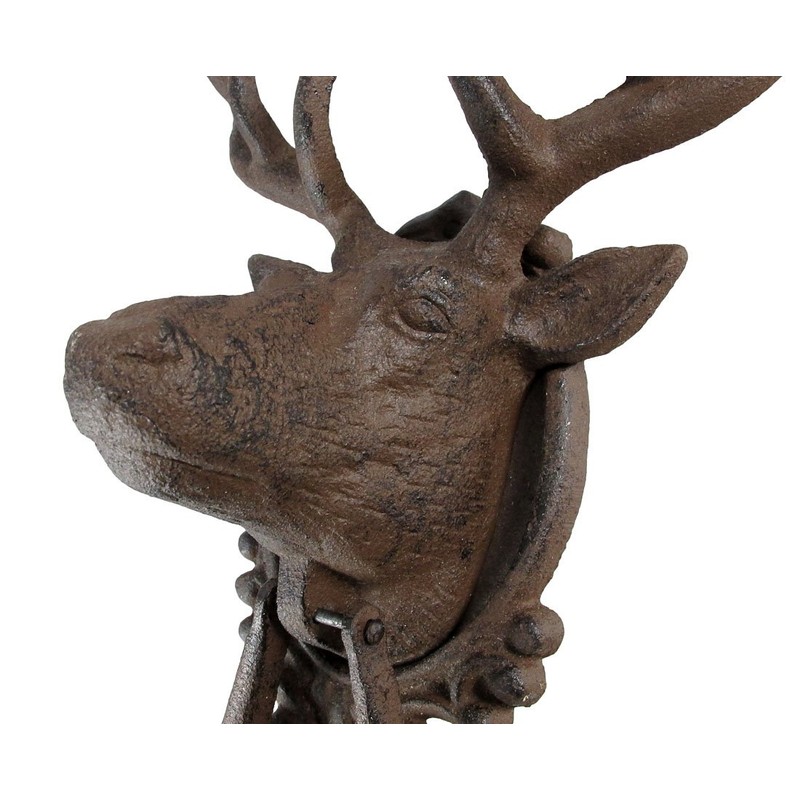 Antiqued Finish 8 Point Buck Deer Door Knocker