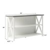 Walker Edison Solid Wood Farmhouse Storage Console, 30 Inch, White/Grey