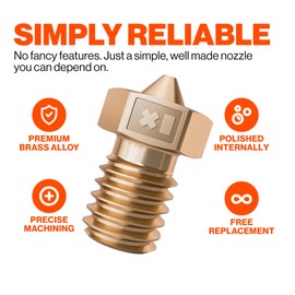 Hetism 0.40mm V6 Brass Nozzle for 3D Printing - Lifetime Warranty - E3D V6 Style Compatible with Most Prusa & Voron Printers - Replacement Upgrade Parts