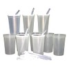 Jean's Plastics Opaque Clear Drinking Glasses, Lids and Straws (Clear)