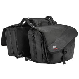 KEMIMOTO Motorcycle Saddlebags, 40L(20Lx2) Large Capacity Detachable Side Saddle Bags Motorcycle Panniers Bags with Protective Cover Universal Luggage Bag, Black