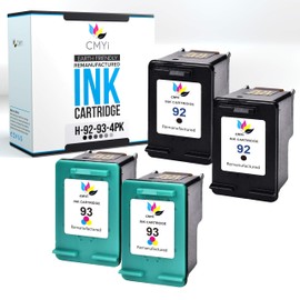 CMYi 92 93 Replacement Combo Pack Ink Cartridge for HP PhotoSmart 7850, C3100, C3110, C3125, C3135, C3140, C3150, C3170, C3173, C3175, C3180, C3183, C3188, C3190, C3193, C3194 (2 Black, 2 Color)