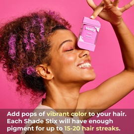 Hally Hair Temporary Hair Color, Shade Stix (Pink) - Hair Makeup Accessories for Kids, Teens & Adults - 12 ml Washable Hair Chalk & Dye for Festivals, Sporting Events & Parties