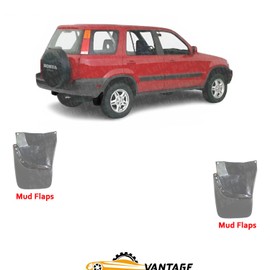 Vantage Auto Parts - Rear Mud Flaps Compatible with Honda CR-V 1997-2001 | DIRECT REPLACEMENT | Driver & Passenger Side | Plastic | Black | 75820S10003 75830S10003 | HO1709101 HO1708101
