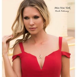 Leafael "Superstar Zodiac Constellation Pendant Necklace Made with Premium Crystal March April Birthstone Clear White Horoscope Jewelry, Aries, 14k Rose Gold Plated, 18"+2"