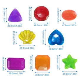 0XBIT Dive Gem Pool Toy, 16 Pieces Diving Toy, 8 Shapes Gemstones Diving Toy, Random Colour Swimming Toy, for Beach Treasure Hunting and Diving Training