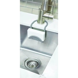 Easylife Sling Sink Caddy, Flexible Kitchen Sink Caddy Fits Around Taps, Sink Tidy Doubles as Bathroom Soap Holder, Sink Organiser for Sponge, Brush or Scourer H25.5xW11xD0.8cm - Fully Guaranteed