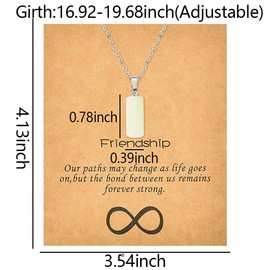 Best Friends Christmas Birthday Gifts for Women Best Friend Friendship Necklace Gifts for Sister Bestie Cylindrical Glow Pendant Necklaces for Women Long Distance Gifts for Friend Sisters