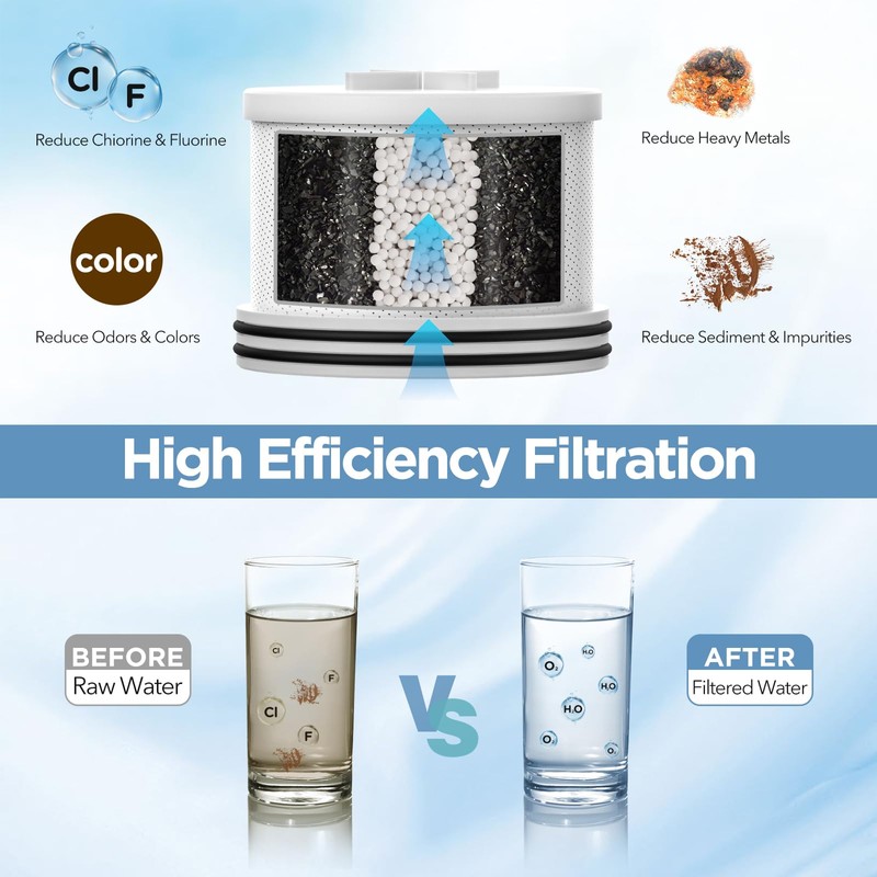 Filtered Shower Head with Upgraded Activated Carbon Filter - High