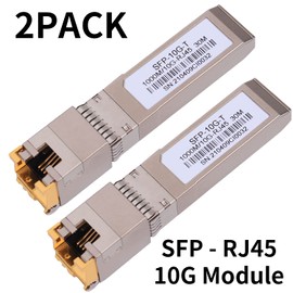 2 pieces 1.25/2.5/5/10G SFP+ RJ45 copper module - up to 30 m with CAT.6a/7 compatibility for Cisco, Ubiquiti, Netgear, D-Link, Supermicro, TP-Link, Mikrotik, Unifi and more, SFP 10GBase-T transceiver