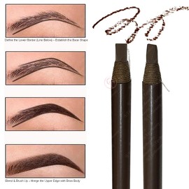 3pcs Cosmetic Waterproof Eyebrow Pencil Peel Off Eyebrow Pencil for Eyebrow Lip Mapping Permanent Makeup (3pcs Brown)