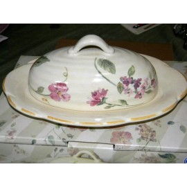 PFALTZGRAFF   PFALTZGRAFF SILK ROSE COVERED BUTTER DISH New In Box