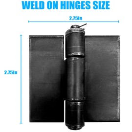 8 Pack Heavy Duty Hinges - Weld on Hinges - Solid Steel Iron Hinges - Thickness 5 mm Metal Butterfly Hinges for Gates & Doors